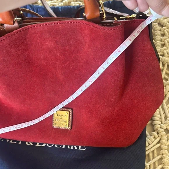 Dooney & Bourke Red Satchel with Leather Trim - Picture 15 of 16